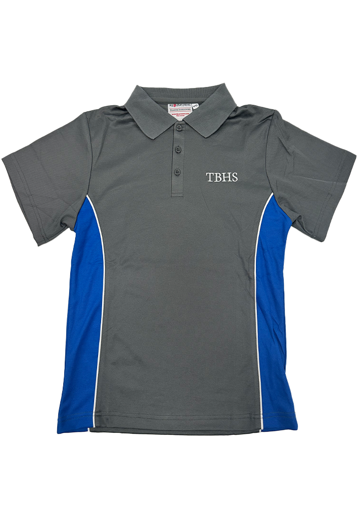 Timaru Boys High Junior SS Polo Grey/Royal